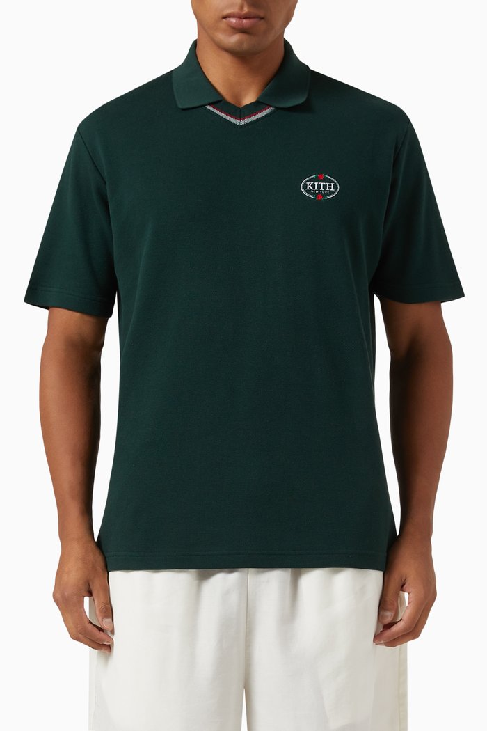 

Tap In Embroidered Polo Shirt in Pique, Green