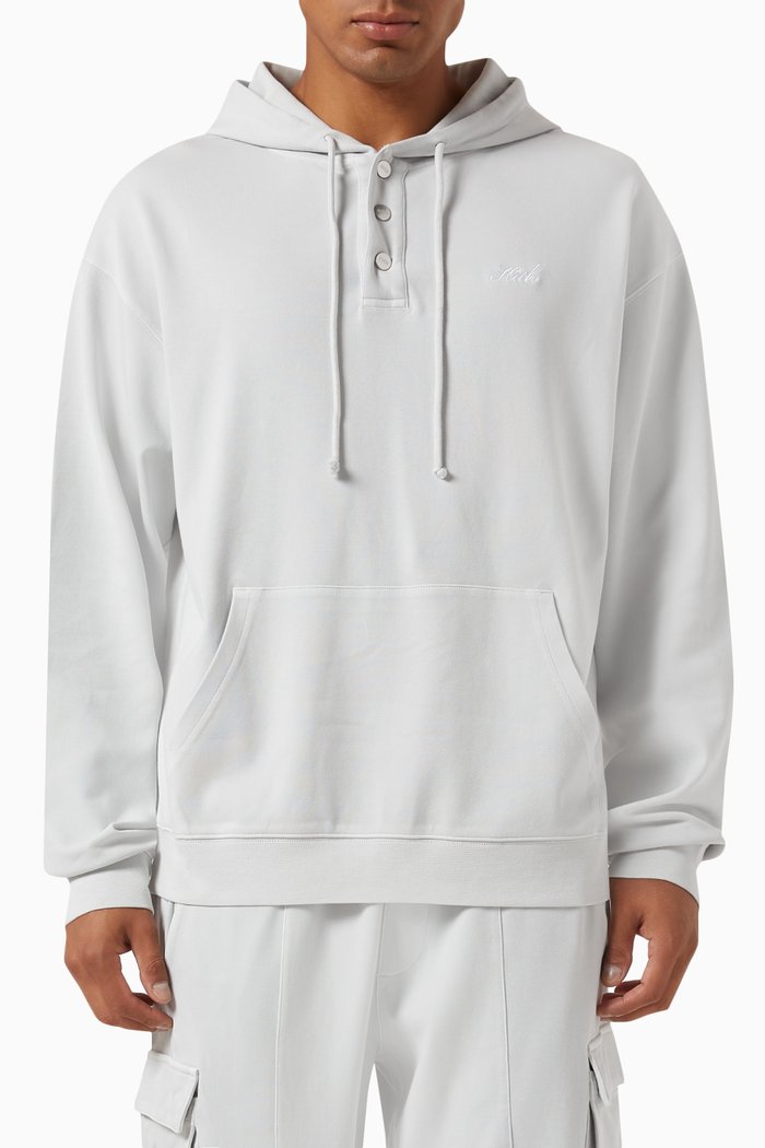 

Crystal Wash Williams Hoodie in Cotton, Grey