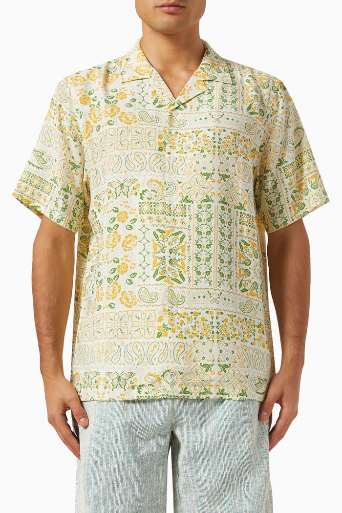 

Thompson Camp Collar Shirt in Silk-blend, Multicolour