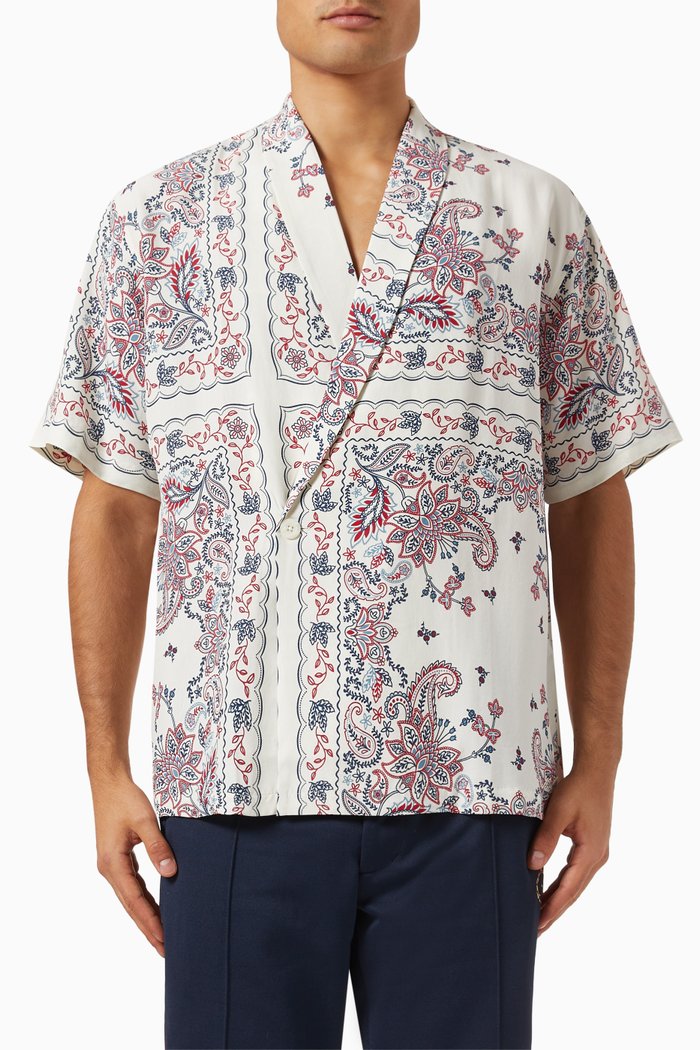 

Thompson Crossover Shirt in Silk-blend, Neutral