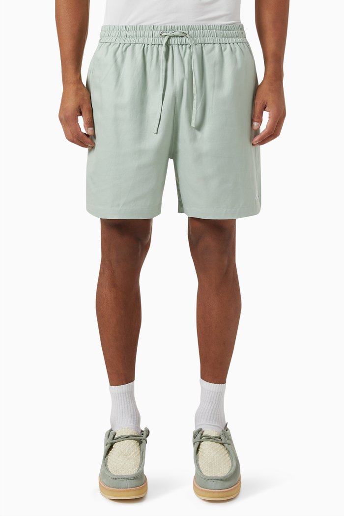 Active Shorts in Silk-cotton, Green