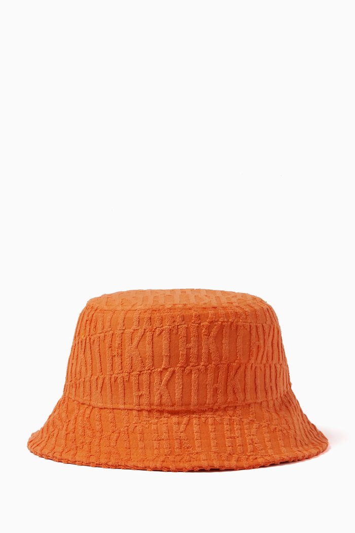 

Berra Monogram Camper Bucket Hat in Towel Terry, Orange