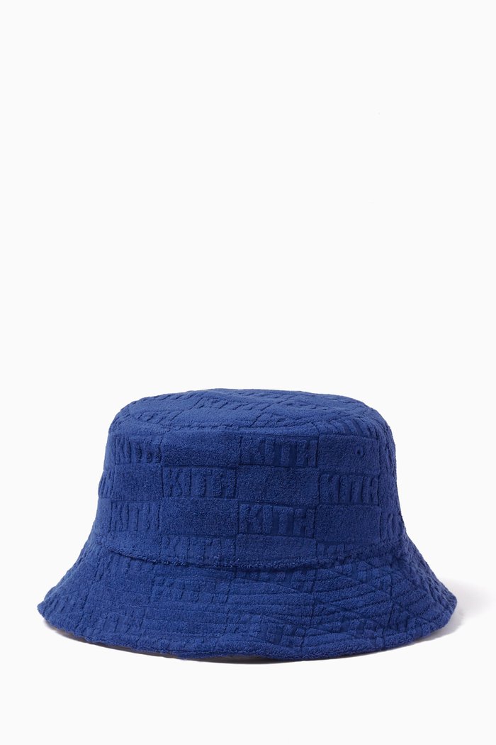 

Berra Monogram Camper Bucket Hat in Towel Terry, Blue