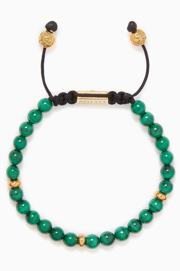 

Malachite Beaded Bracelet, Green