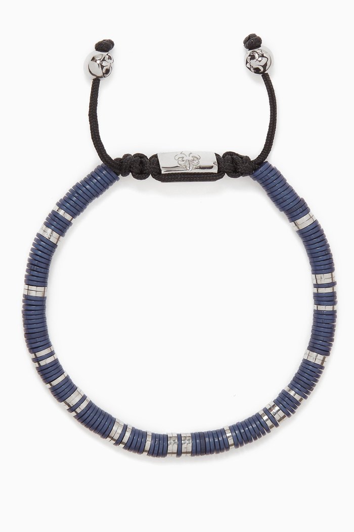 

Mexican Vinyl Beaded Bracelet, Blue