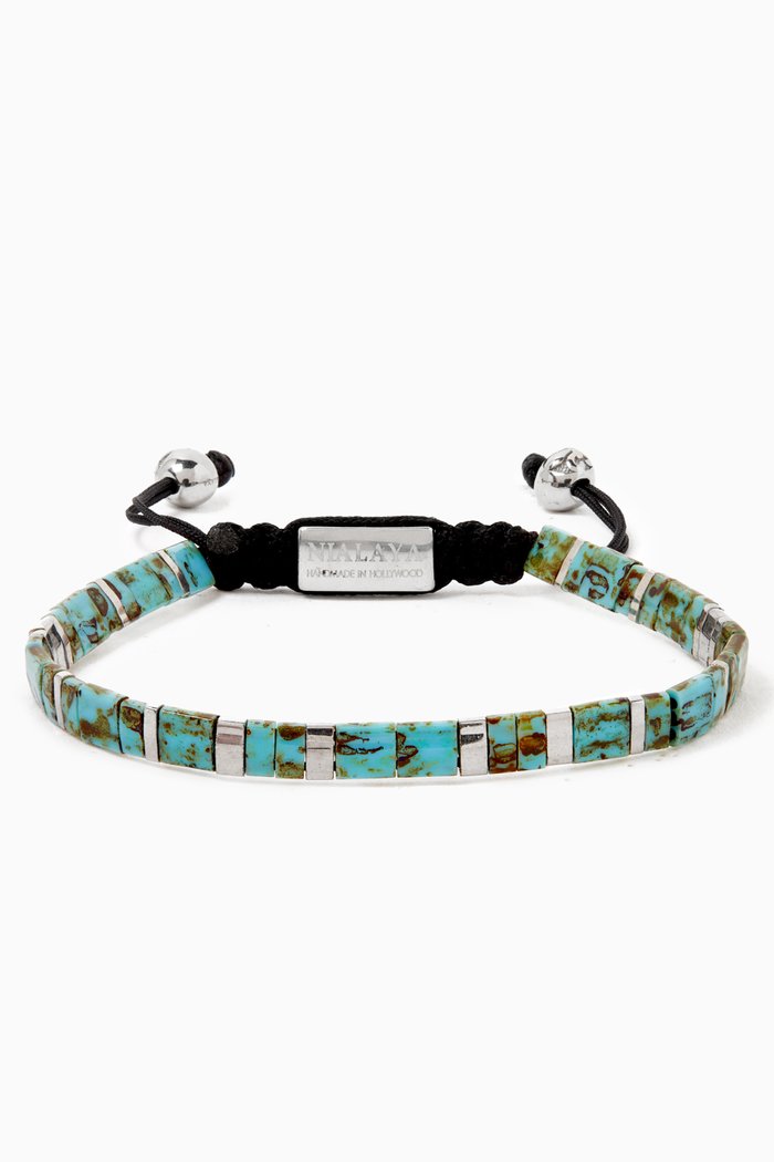 

Miyuki Tila Beaded Bracelet in Glass, Blue