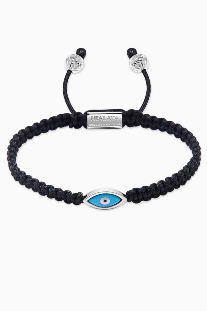 

Evil Eye String Bracelet in Stainless Steel, Black