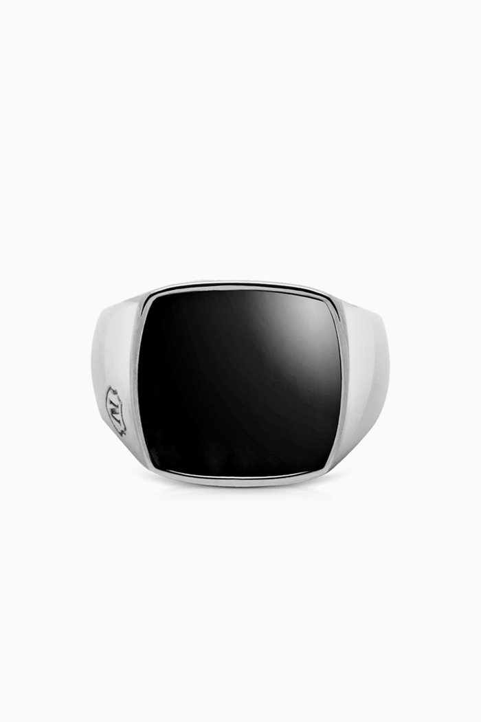 

Onyx Ring in Stainless Steel, Silver