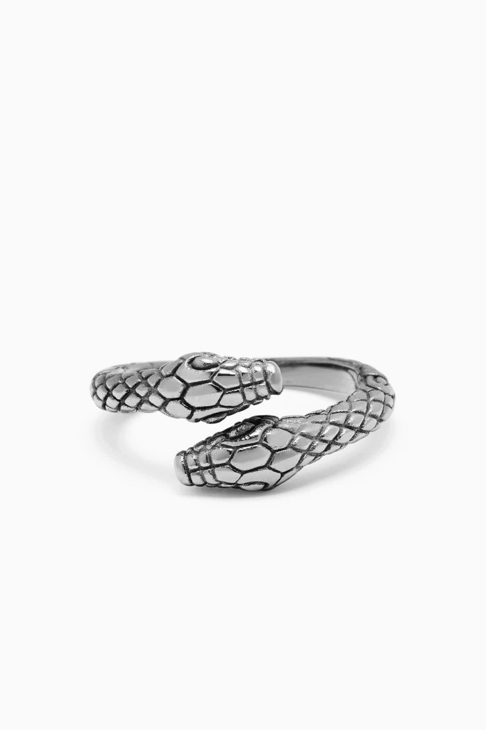 

Vintage-inspired Snake Ring in Stainless Steel, Silver