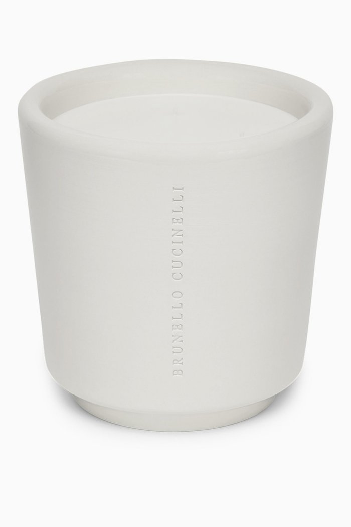 

Ebony & Teak Scented Candle, White