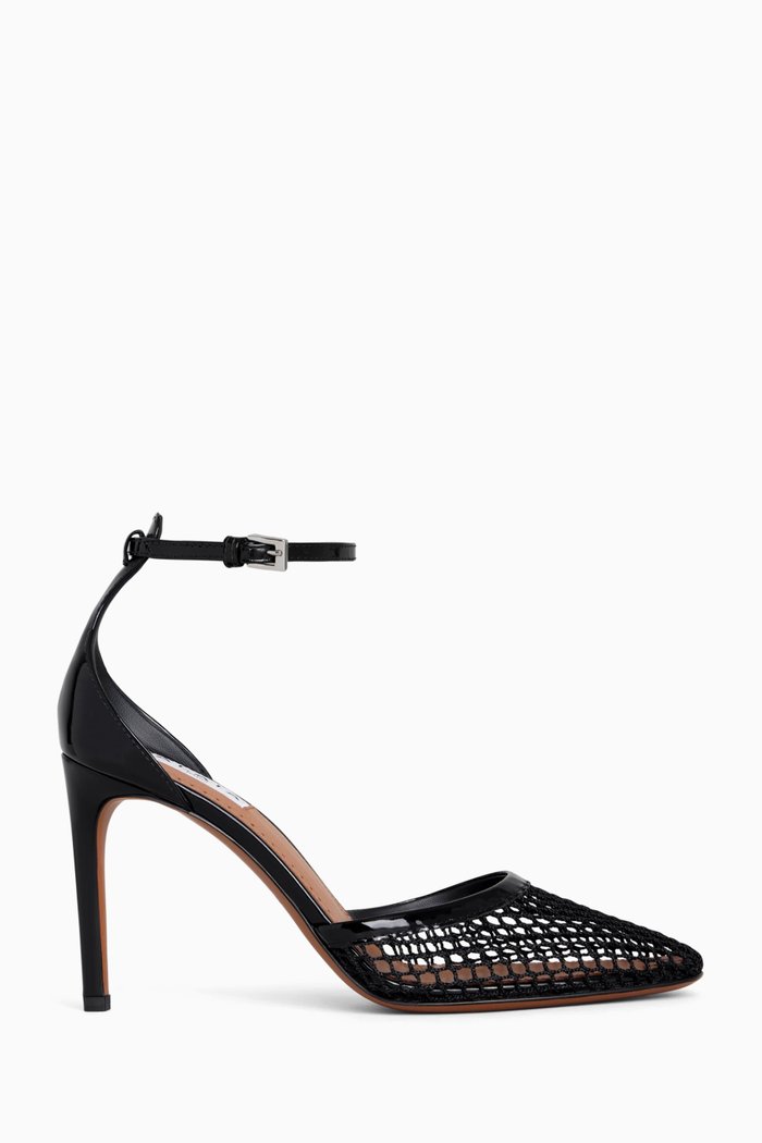 

90 Pumps in Mesh & Patent Leather, Black