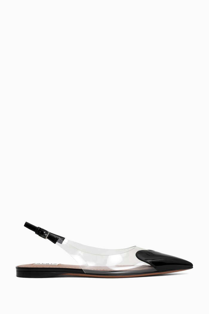 

Le Cœur Slingback Flats in Patent Leather, Black