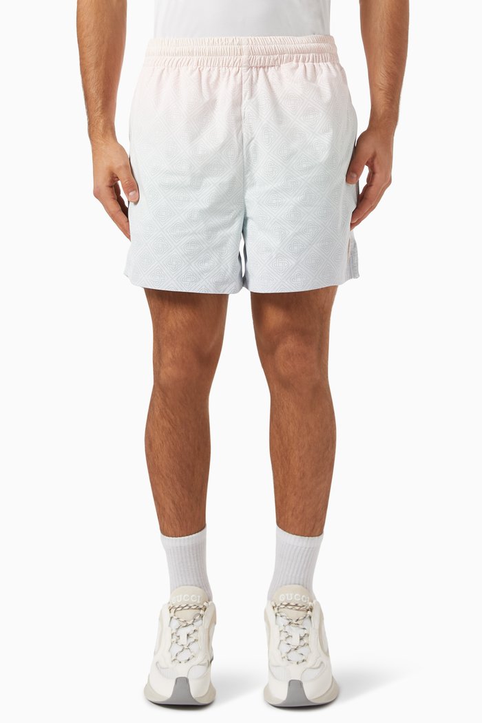 

Laser-cut Perforated Gradient Shorts, Multicolour