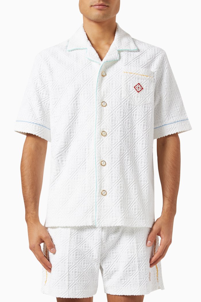 

Monogram Shirt in Jacquard-terry, White