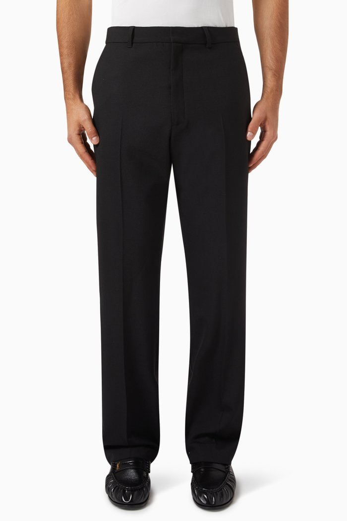 

Slim-fit Pants in Wool-blend, Black