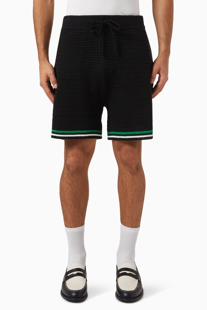 

Tennis Shorts in Crochet, Black