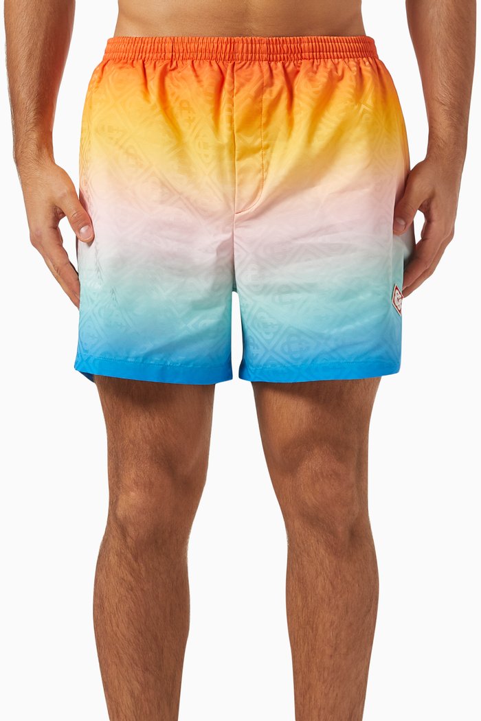 Gradient Swim Shorts in Jacquard, Multicolour