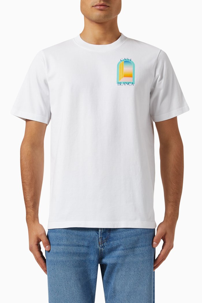 

L'arc Colore Printed T-shirt in Cotton-jersey, White