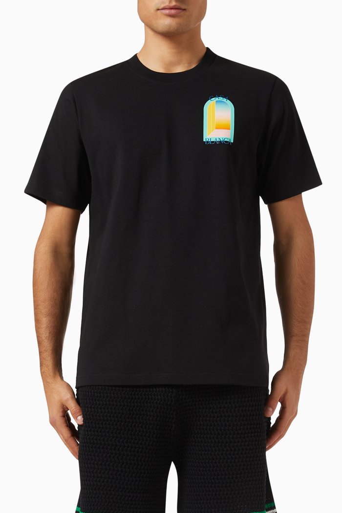 

L'arc Colore Printed T-shirt in Cotton-jersey, Black