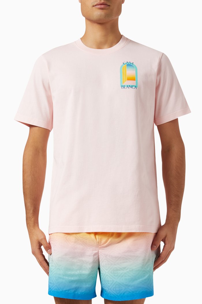 

L'arc Colore Printed T-shirt in Cotton-jersey, Pink