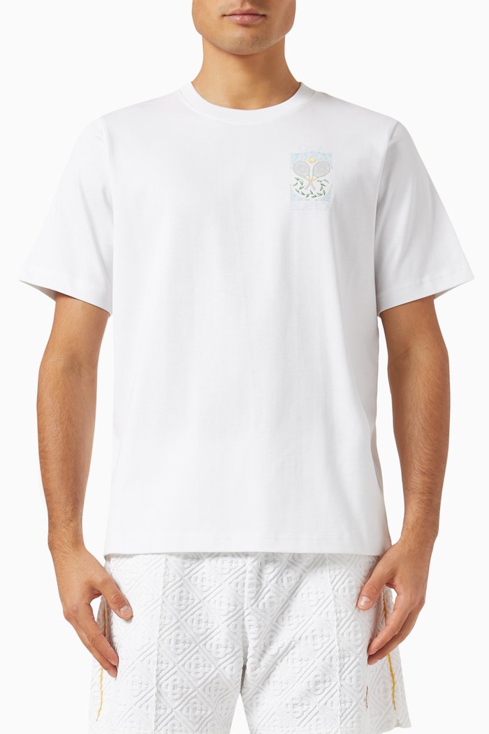 

Tennis Pastelle Printed T-shirt in Cotton-jersey, White