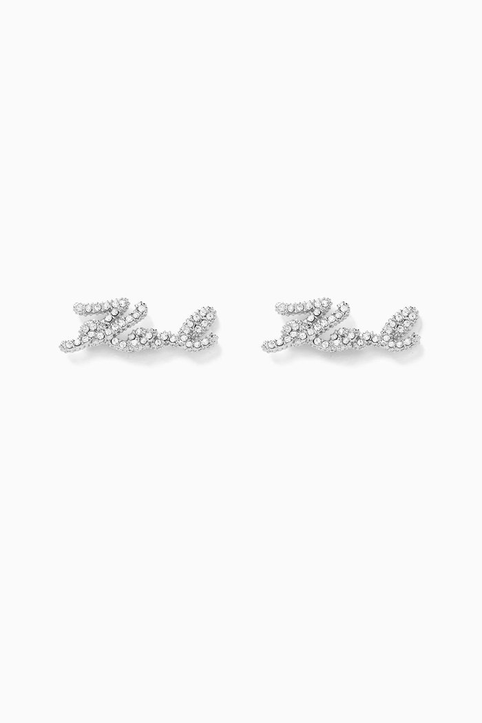 

K/Ikonik Stud Earrings in Brass, Silver