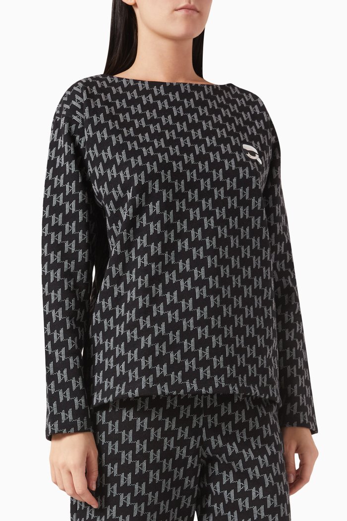 

K/Ikonik Monogram Sweatshirt in Jersey, Black
