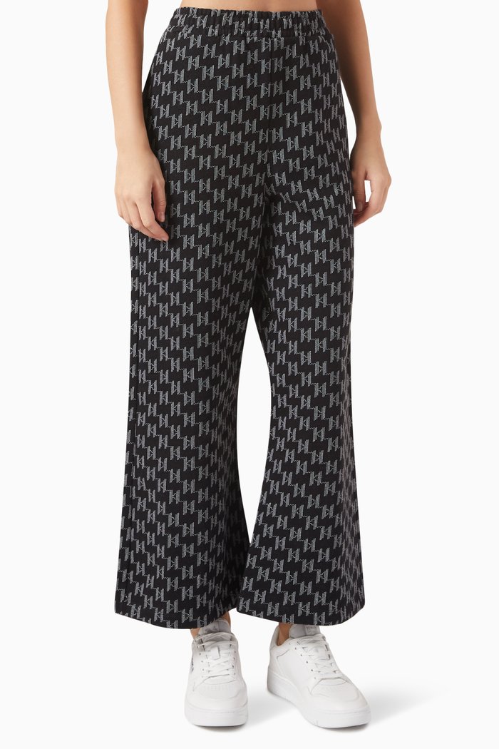 

K/Ikonik Monogram Culotte Pants in Organic Cotton, Black