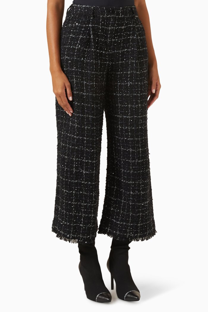 

Wide-leg Pants in Boucle, Black