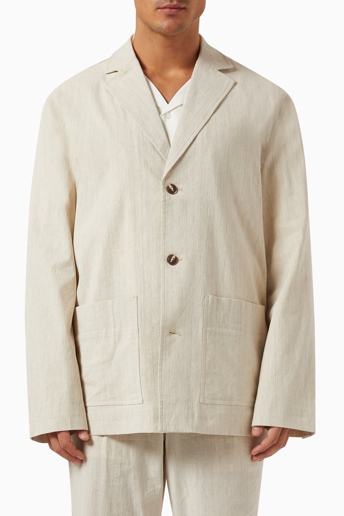 

Mirza Jacket in Linen-blend, Neutral