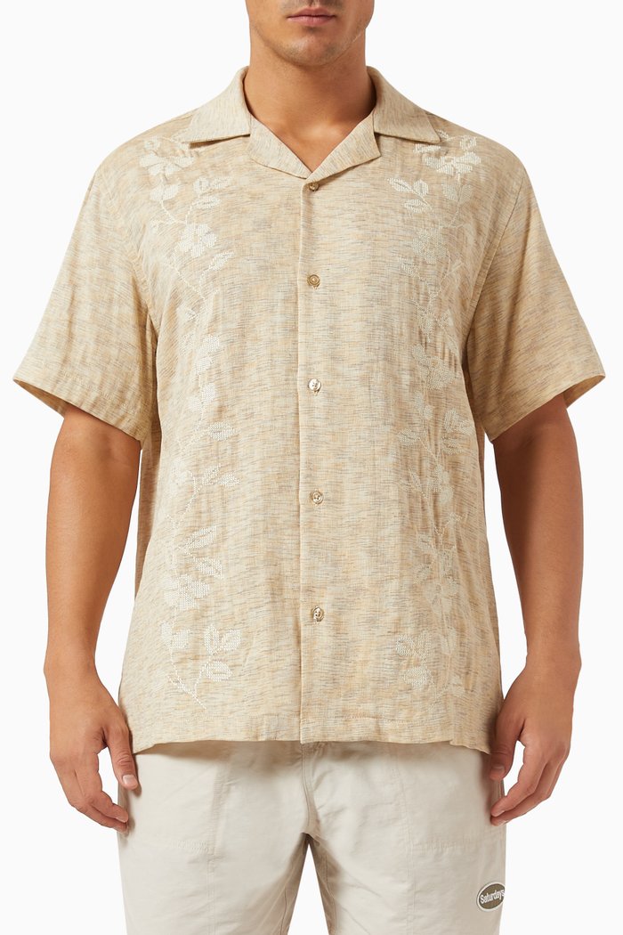 

Canty Embroidered Shirt in Cotton-blend Gauze, Multicolour