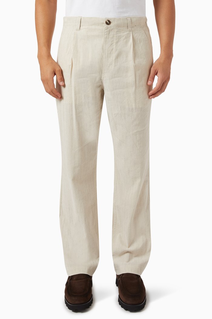 

Dean Pants in Linen-blend, Neutral
