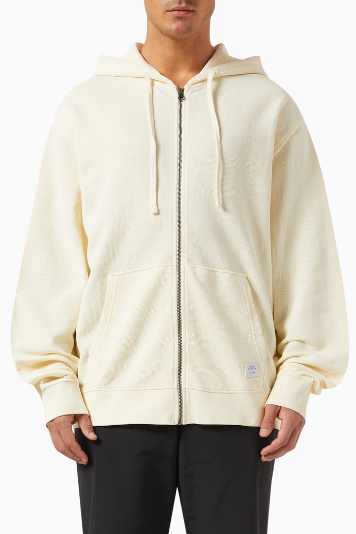 

Canal Zip Hoodie in Cotton Pique, Neutral