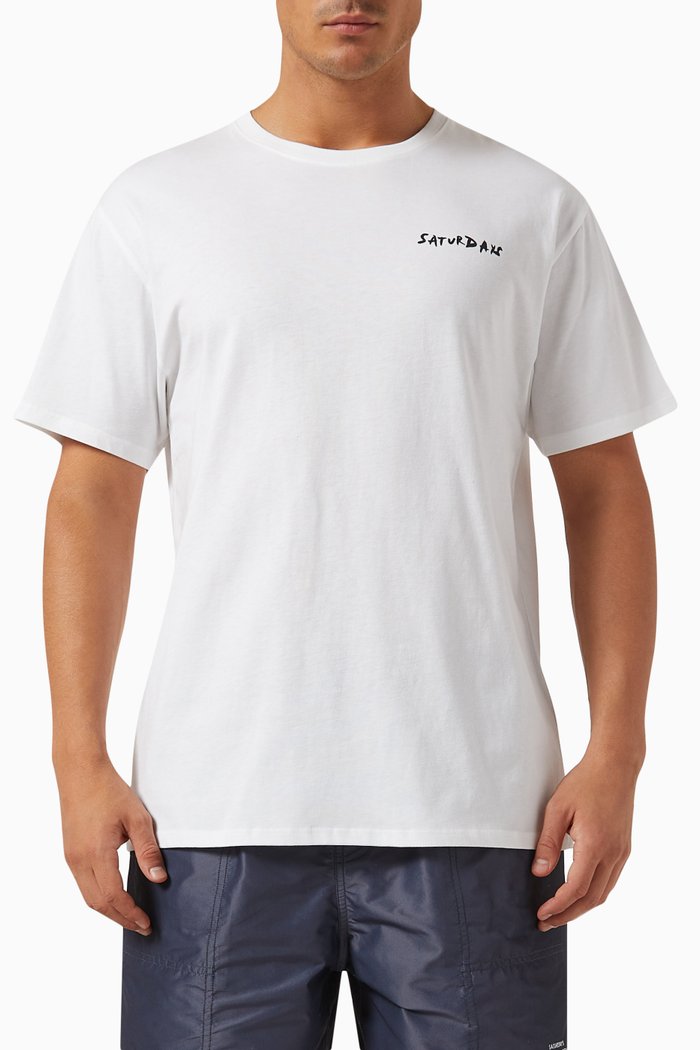 

Brush Stroke Standard T-shirt in Cotton, White