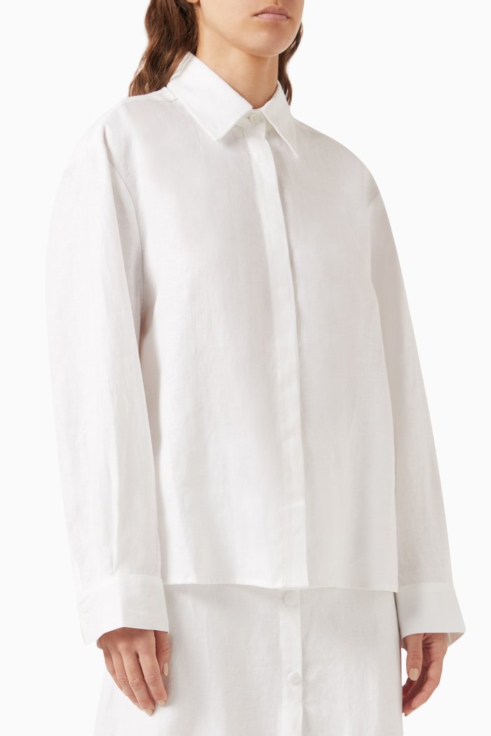 

Andy Oversized Shirt in Linen, White