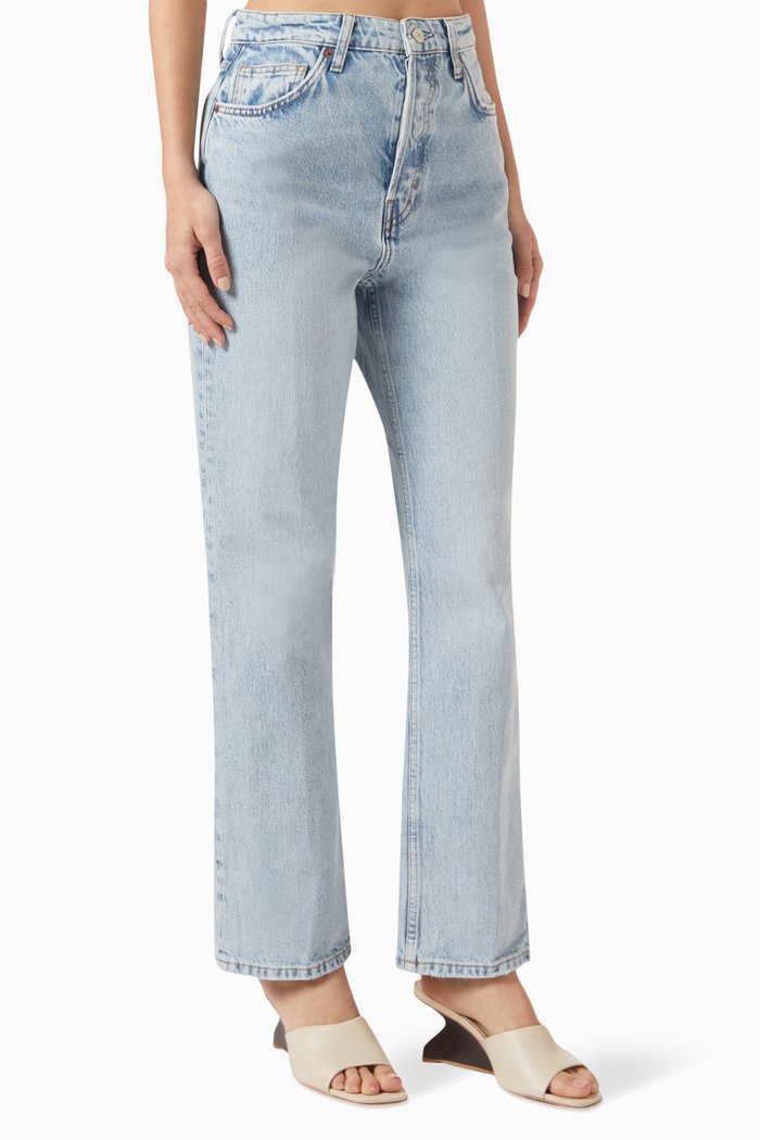 Cynthia High-rise Straight Jeans in Denim, Blue