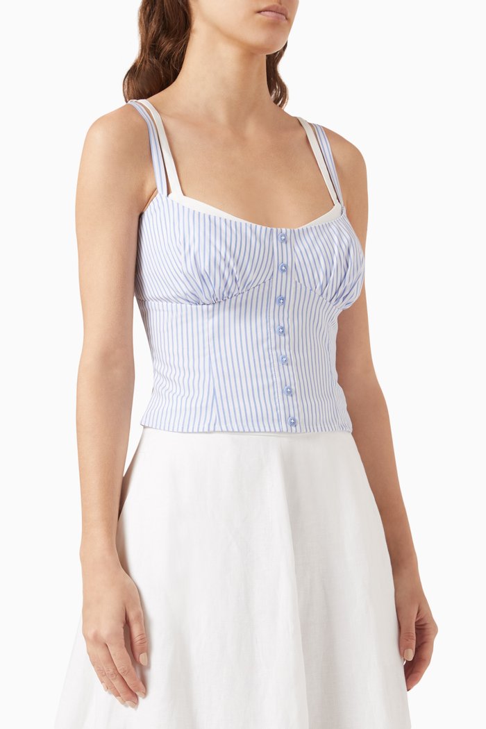 

Alani Smocked Top, Blue