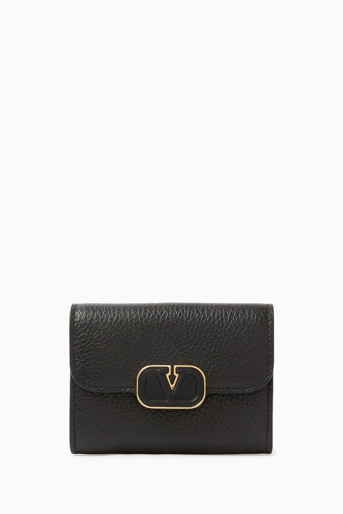 

Valentino Garavani VLOGO Card Case in Leather, Black