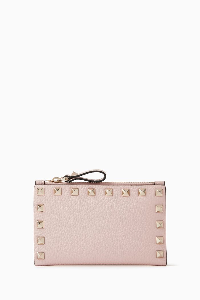 

Valentino Garavani Rockstud Coin Purse in Vitello Calfskin Leather, Pink