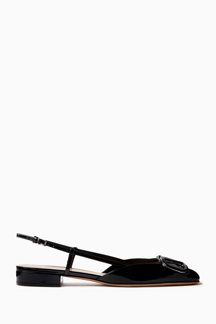 

Valentino Garavani VLogo Slingback Pumps in Calf Leather, Black
