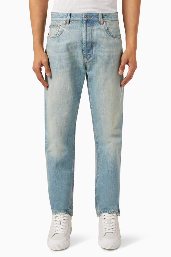 

Valentino Garavani VLOGO Jeans in Cotton Denim, Blue