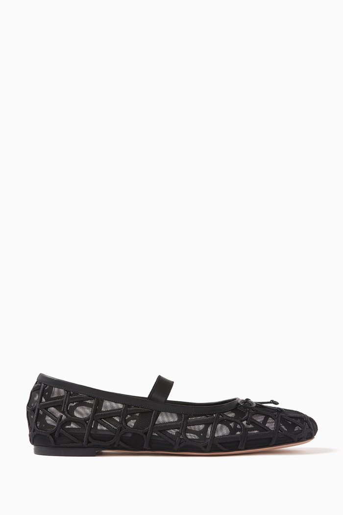

Valentino Garavani Toile Iconographe Ballerinas in Mesh, Black