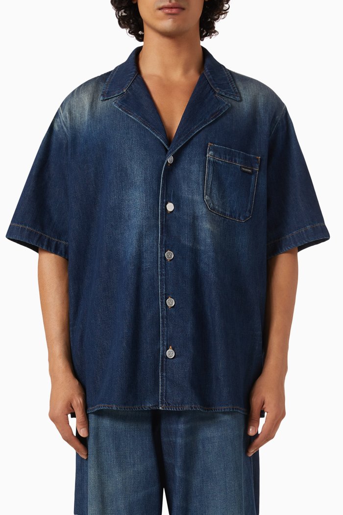

Bowling Shirt in Denim Chambray, Blue