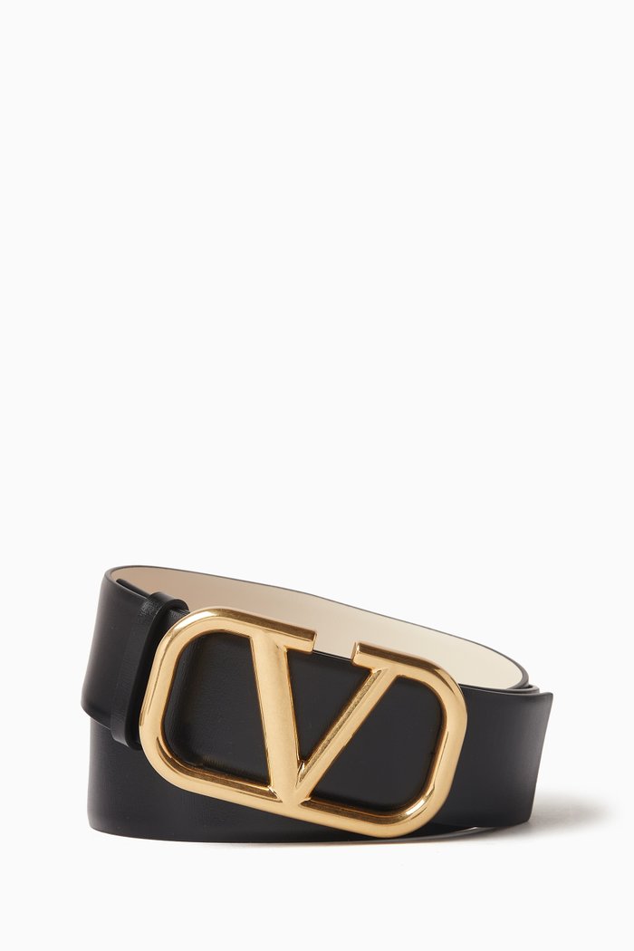 

Valentino Garavani VLOGO Reversible Belt in Glossy Leather, 40mm, Multicolour