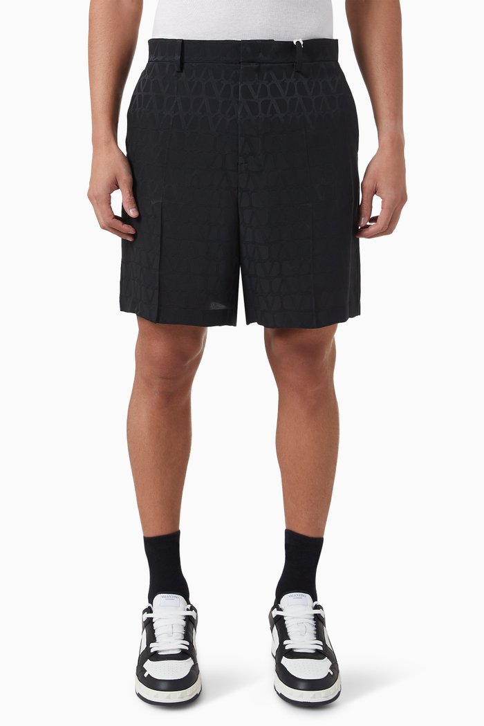 

Valentino Garavani Bermuda Shorts in Silk, Black