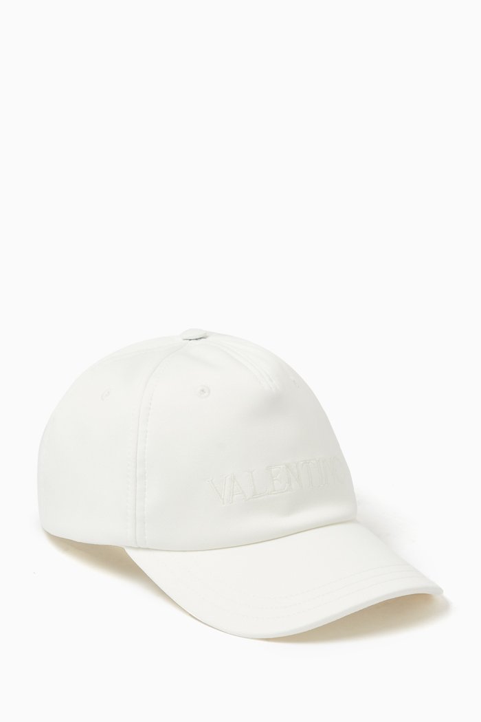 Valentino Garavani Baseball Cap in Cotton Poplin, White