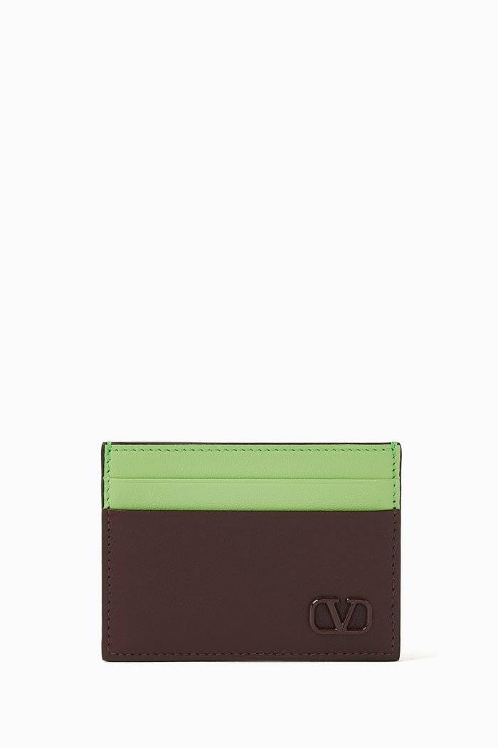 

Valentino Garavani Mini VLogo Signature Card Holder in Calf Leather, Multicolour