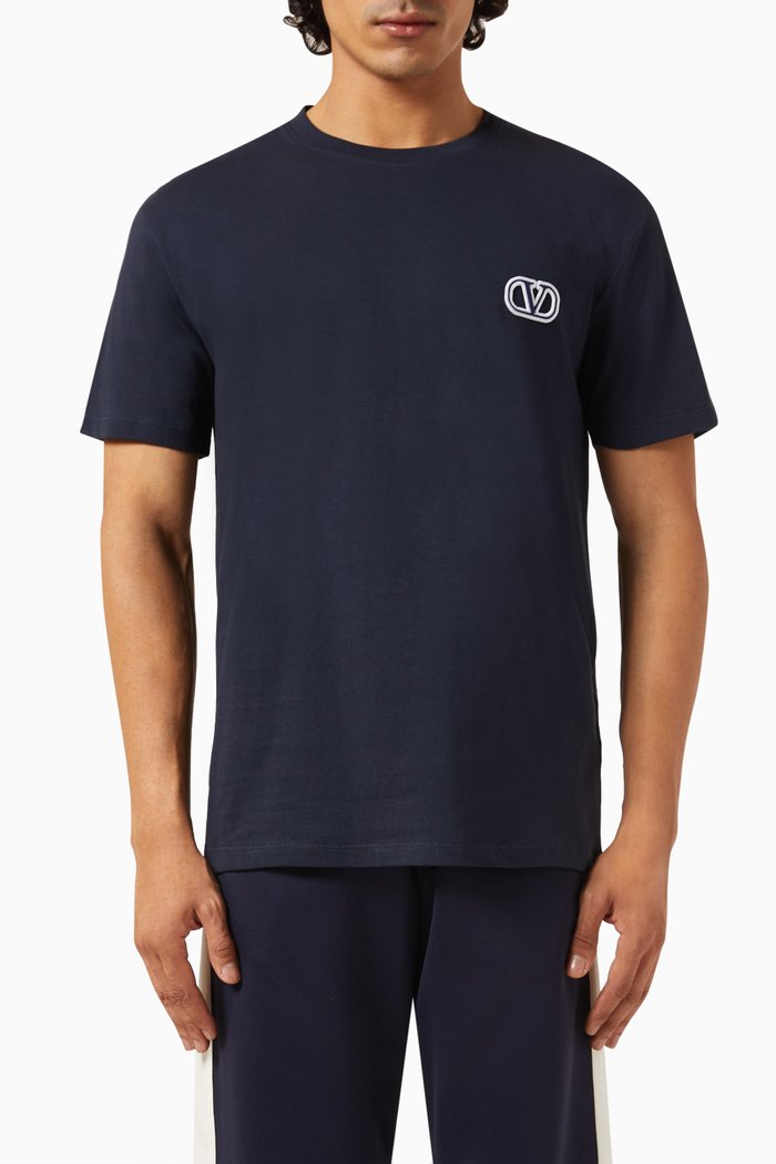 

Valentino Garavani VLOGO Signature T-shirt in Cotton, Blue