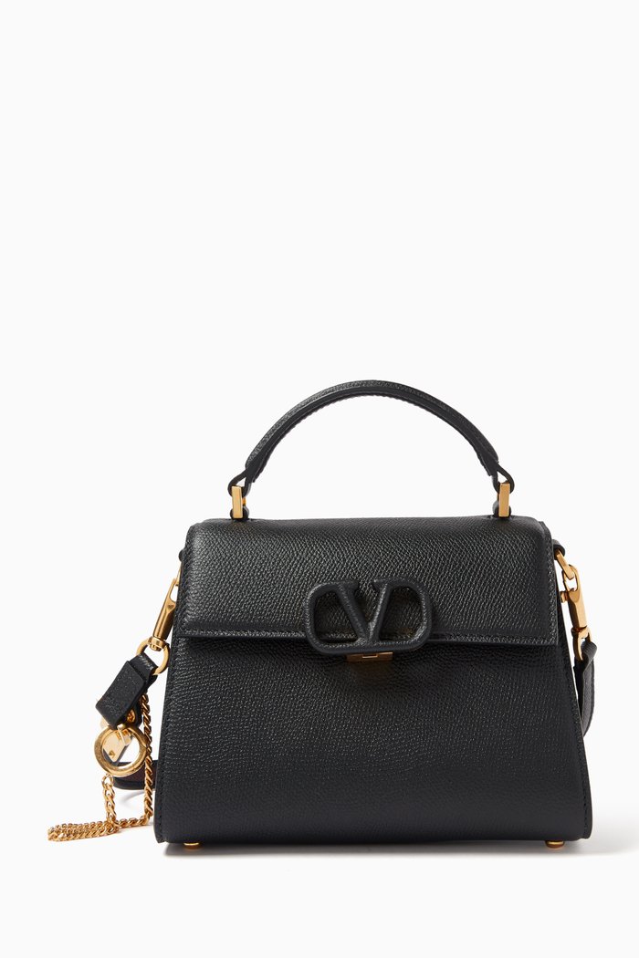 

Valentino Garavani Mini VSling Handbag in Calf Leather, Black