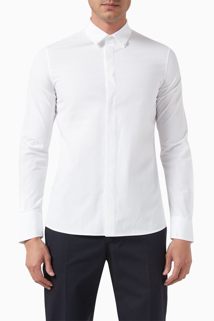 

Valentino Garavani Rockstud Untitled Shirt in Cotton, White